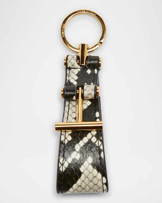 Keyring Holder in Python-Printed Leather